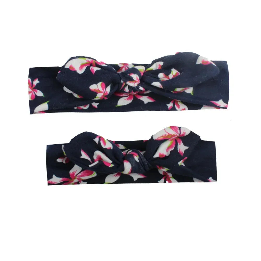 2pcs Parent-Child Headwear Mom Daughter Matching Hairband Set Turban Baby Girls Twist Knot Headbands Family  Accessories