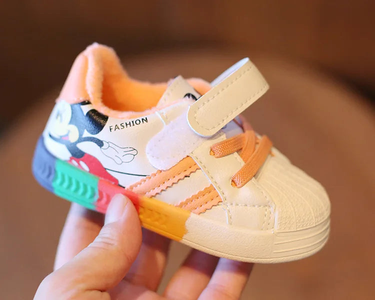 Mickey Minnie Zapatos casuales para niños niñas Zapatillas deportivas transpirables y suaves para bebés Calzado deportivo al aire libre para niños pequeños Primavera