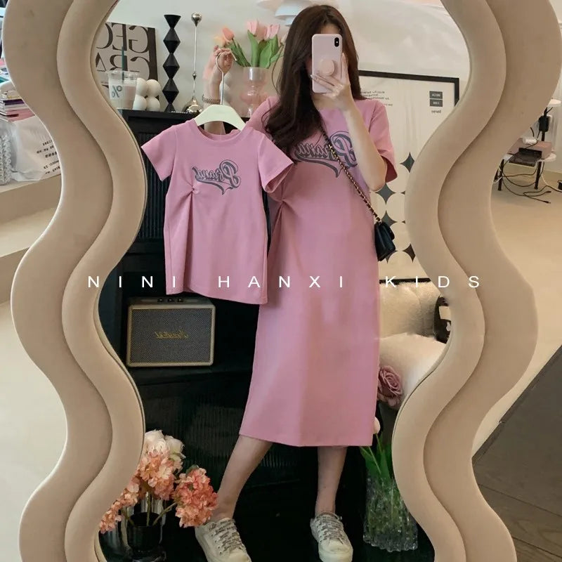 Mom and Daughter Clothes Mommy Daughter Matching Outfits Girl Clothing Summer Dresses Dress for Girls Women's Skirt Mother Kids