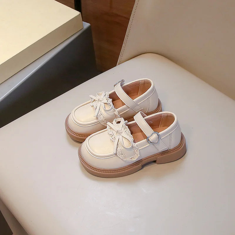 Children Leather Shoes for Girls Fashion Casual Mary Janes with Bow-knot Classic British Style Vintage Retro College Design New