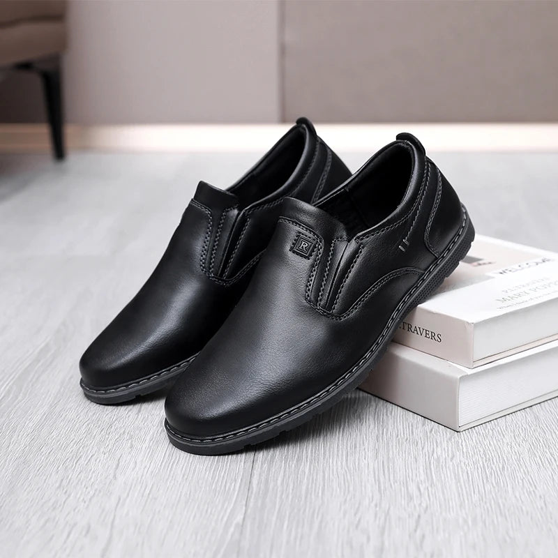 Children Campus Black Leather Shoes, Cowhide Single Shoes Spring And Autumn Style Breathable British Soft Boys Babies Children