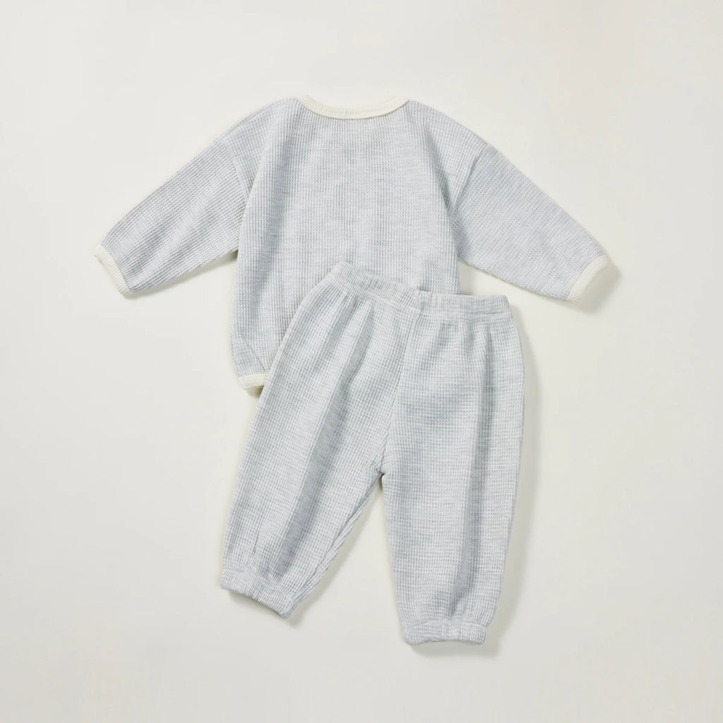 Koreanischer Stil Kinder Kleidung Anzug Waffel Pullover+Hosen Baby Jungen Mädchen Kleidung Set Frühling Herbst Kinder Kleidung Anzug
