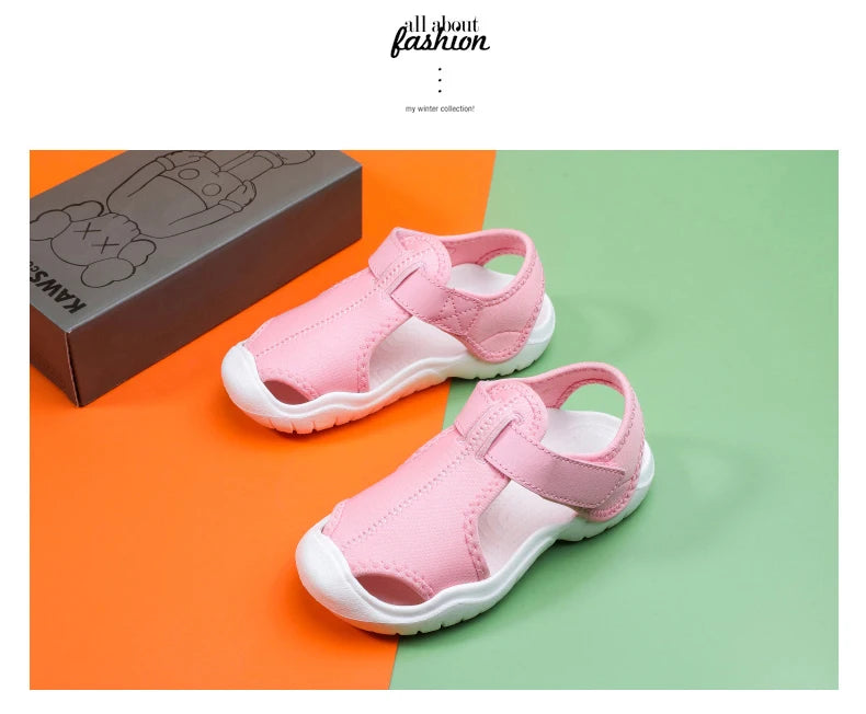 Baby Sports Sandals Brand Fashion Kids Shoes Girls Boys Breathable Anti-slip Beach Toddler Sandal Soft Sole Children Shoes