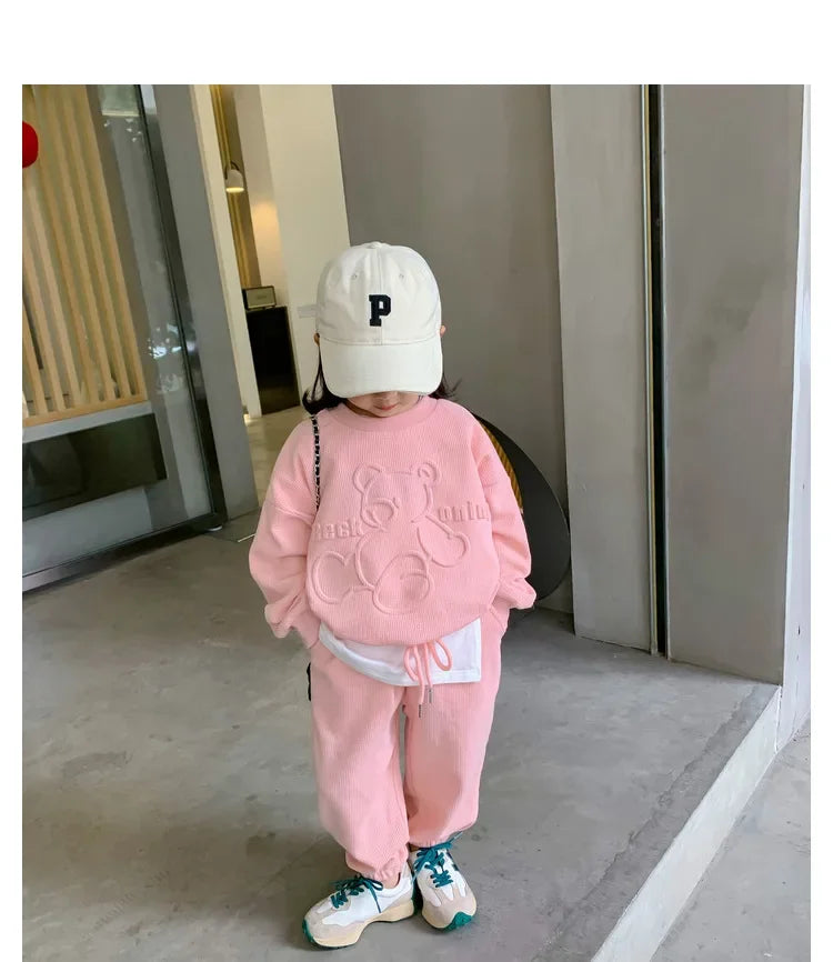 Children's Clothing Sets Letter Print Sweatshirt + Tank Top + Pants 3pcs Baby Girl Clothes for 2 To 7 Years Baby Girl Outfit Set