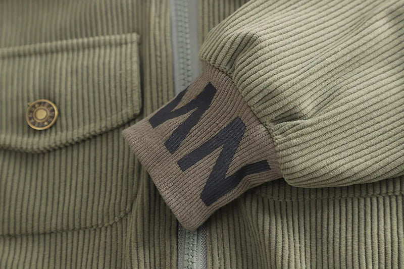 Childrens Clothing 2024 New Baby Spring Clothes for Kids Boys and Girls Letter Standing Collar Corduroy Jackets Pants Outfit Set