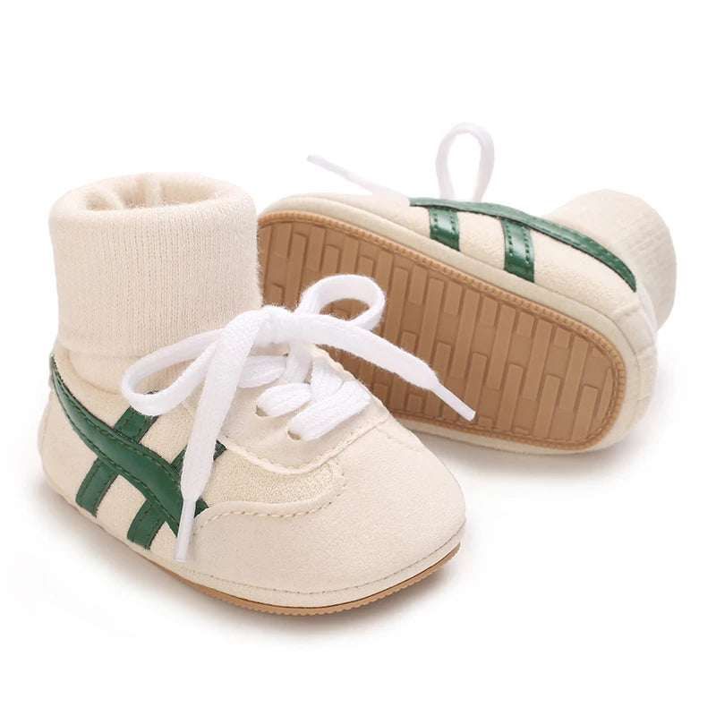 Zapatos de bebé de primavera y otoño para niños y niñas de 0 a 1 año, zapatos y calcetines que no se caen, suela suave antideslizante, zapatillas de 6 a 12 meses