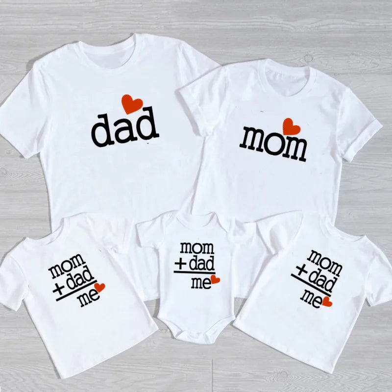 Mom Dad Me Family Matching Outfits Father Daughter Son Clothes Look Tshirt Dad and Me Dad Baby Kids Clothes Father Baby Outfits