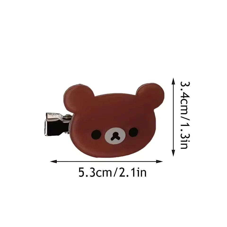 Rilakkuma Korilakkuma Clips para el cabello con diseño de oso de anime, bonitos pasadores y horquillas, accesorios kawaii para el cabello para mujeres y niñas.