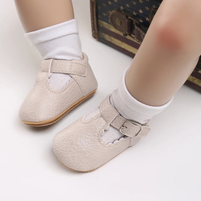 Zapatos de Bebé Clásicos Rayas Cuero Niño Niña Multicolor Suela de Goma Antideslizante Primeros Pasos Mocasines de Bebé