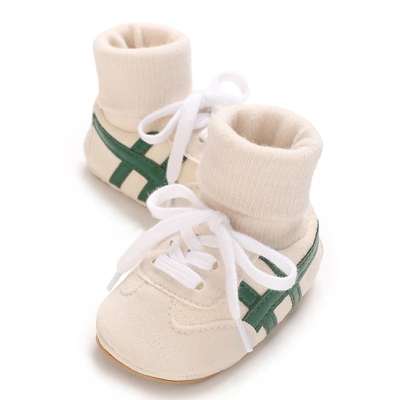 Zapatos de bebé de primavera y otoño para niños y niñas de 0 a 1 año, zapatos y calcetines que no se caen, suela suave antideslizante, zapatillas de 6 a 12 meses