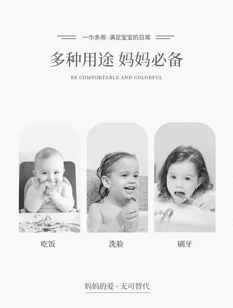 Cartoon Baby Bibs for Children Washing Face Towel Salive Towel Boys Girls Learning Brushing Teeth Towel for 3 To 8 Years Kids