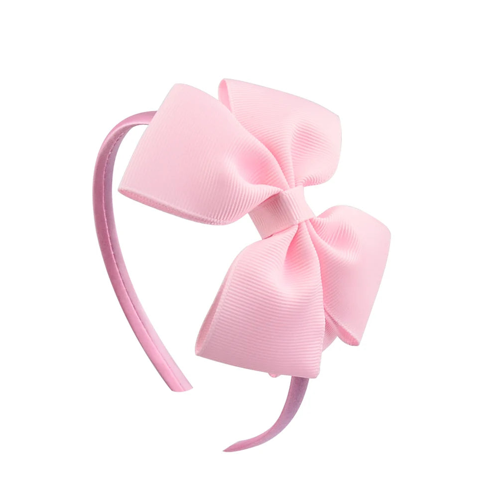 1 Piece Ribbon Handmade Hair Bows Hairbands for Baby Girls 20 Colors Cute Bowknot Solid Color Headband Headwear Hair Accessories