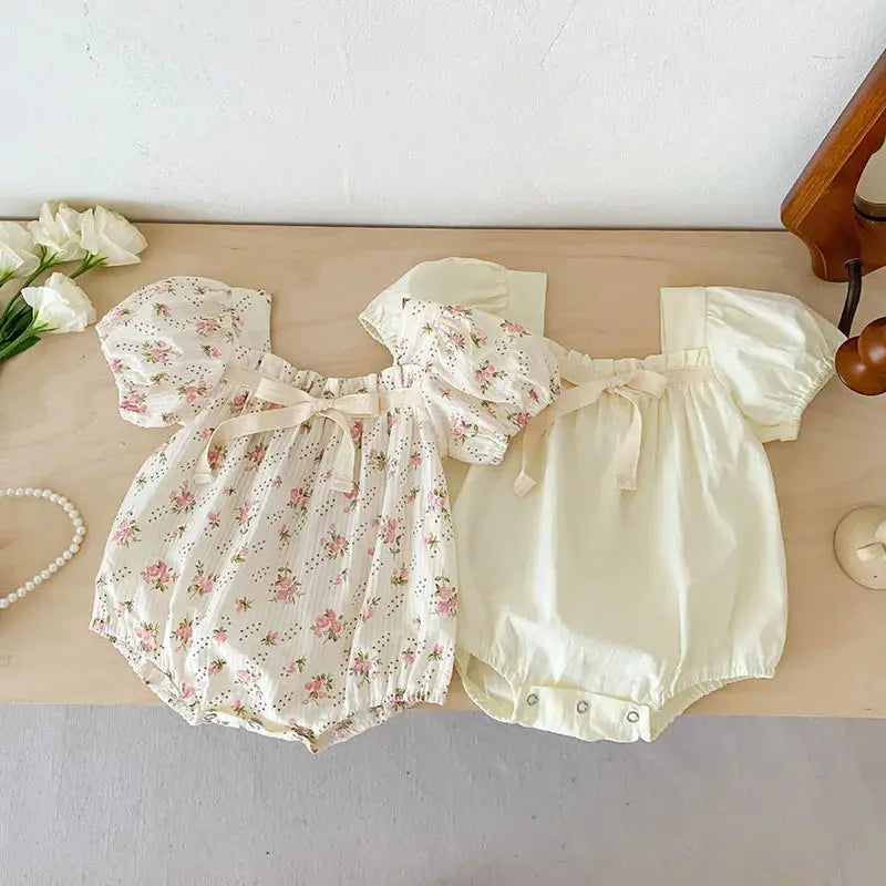 Baby Kleidung Sommer Neugeborenen Kleidung Blumen Strampler TGie Jumpsuits Kurzarm Sonnenschutzanzüge 0-2 Jahre Baby Strampler