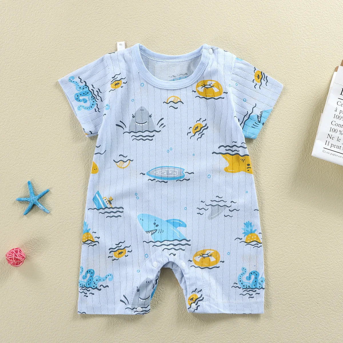 2025 Climbing Clothes Pure Cotton Summer New Version Of Male Baby Thin Female Short Sleeved Children Onesies Kids Clothes
