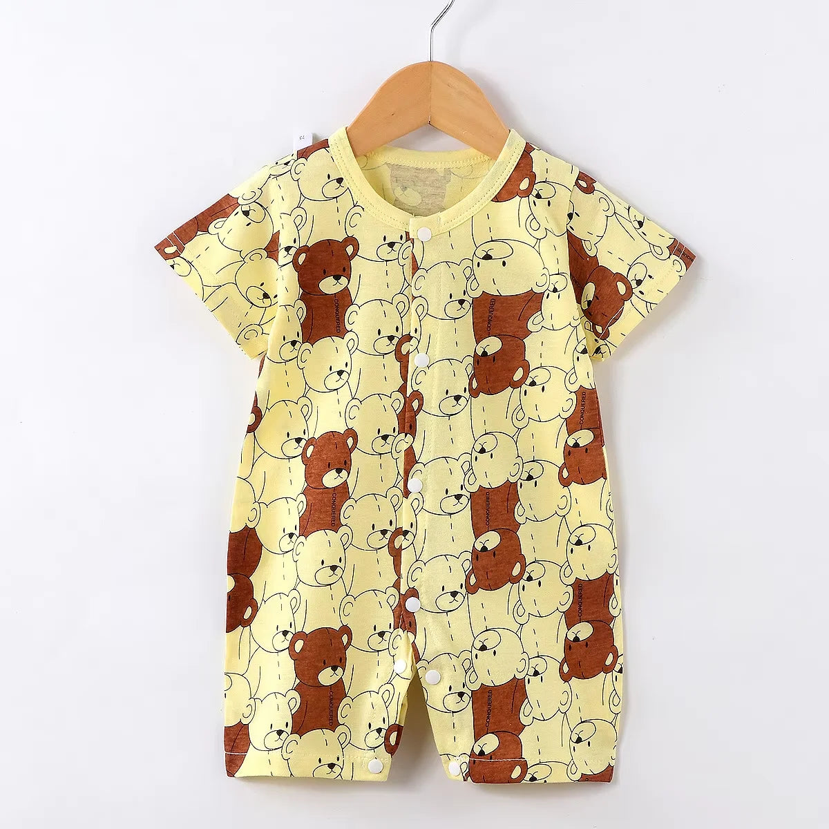 Baby Bodysuit 0-1 Years Cotton Jacquard Snap Closure Crawling Outfit Simple and Trendy Lightweight Romper