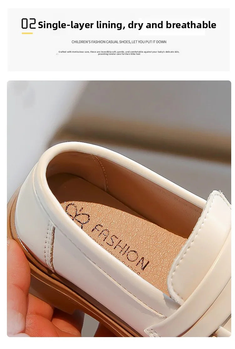 Children Leather Shoes for Boys Girls Kids Loafers Slip-on School Flats Casual Sneakers for Wedding Formal Occasions Party 23-35