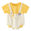 Somenie Unisex Baby Summer Short-Sleeve Onesie Clothing Boys Girls Cute Cartoon Duck Romper Infants Outerwear Trend 3-6-9-12M