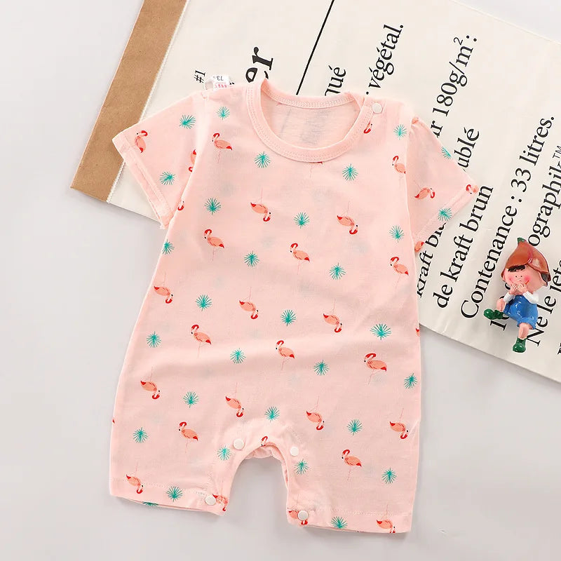 2025 Climbing Clothes Pure Cotton Summer New Version Of Male Baby Thin Female Short Sleeved Children Onesies Kids Clothes