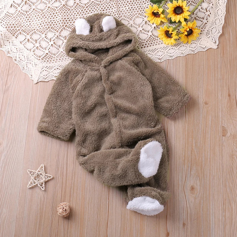 Humor Oso Estilo Cartoon Otoño Invierno Manga Larga Bebés Niños Niñas Monos Peleles Bodys Bebé Ropa