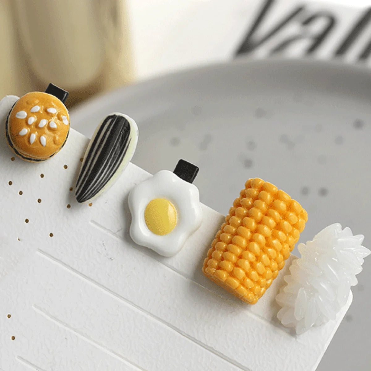 Divertida horquilla de novedad para el pelo de bebé, accesorios de pelo, simulación de comida, semillas de girasol, pinzas de huevo para el pelo, ganchos para el pelo de niña, clips.