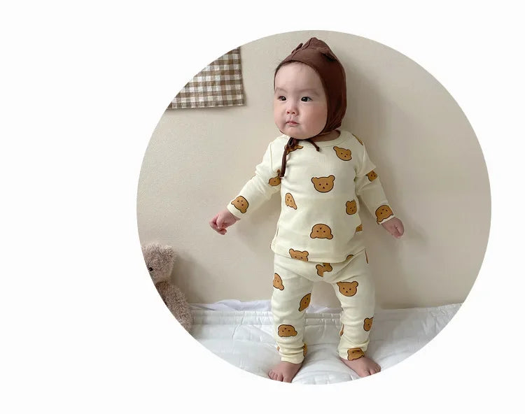 Babykleidung 2-teilige Sets Herbst Winter Baby Schlafanzug Set Unterwäsche Zweiteiler Baumwolle Baby Junge Langarm-Outfit