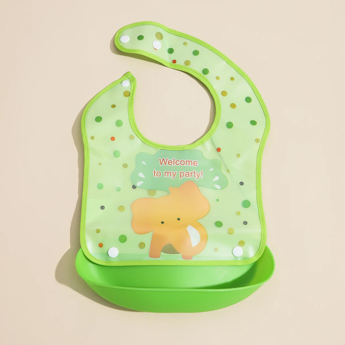 Baby food bib Baby waterproof bib three-dimensional detachable food food pocket Child child saliva pocket