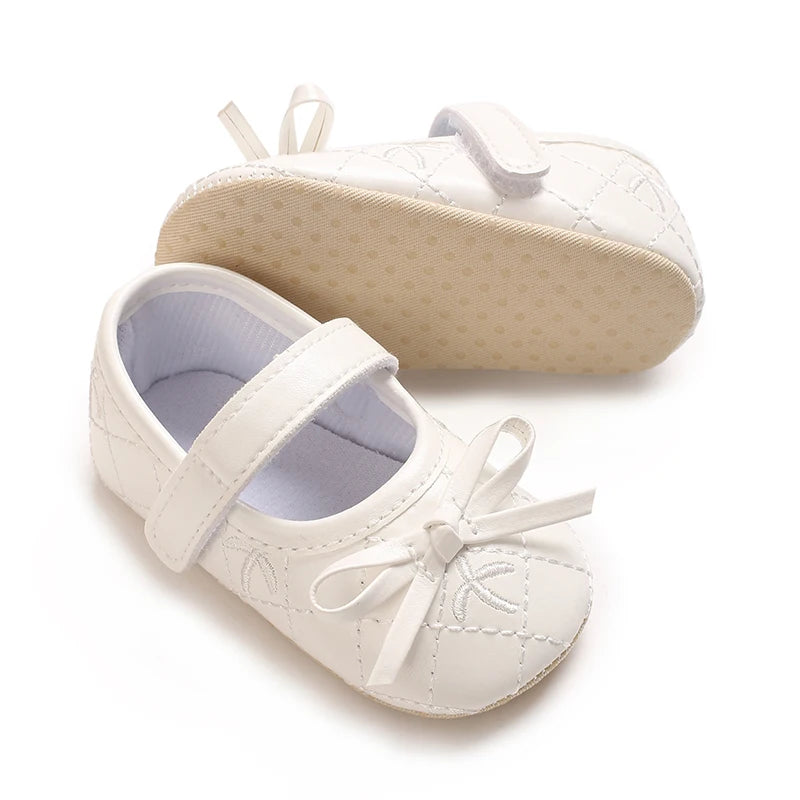 0-18M Baby Girl Leather Shoes New Spring And Autumn Bow Princess Shoes Baby Soft Sole Single Shoes Baby Walking Shoes