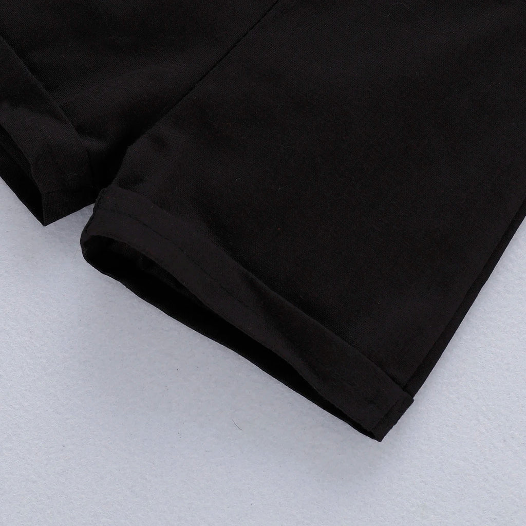 Conjunto de Traje Formal de Caballero para Bebé Recién Nacido, Camisa de Manga Corta con Lazo + Pelele de Pantalones Cortos, Moda de Verano, 2 Piezas