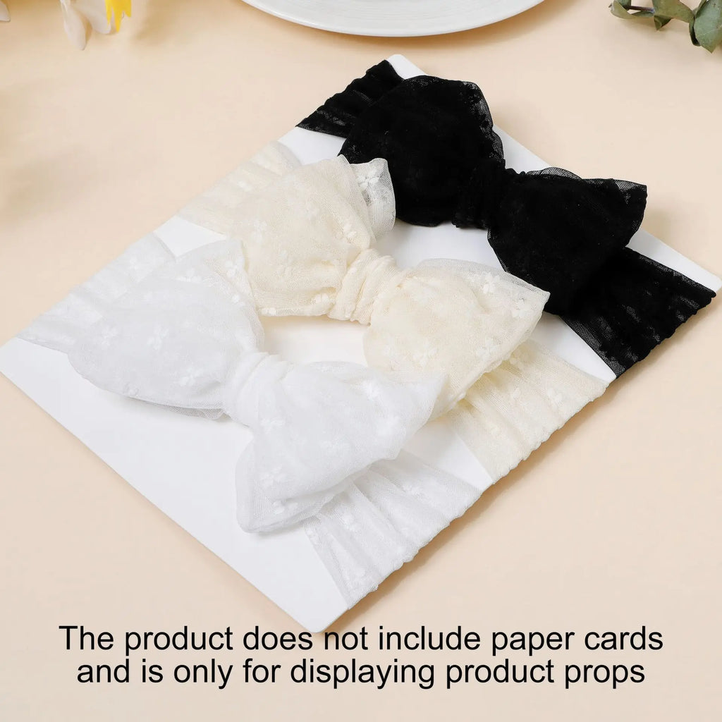 3pcs Baby Girl Headband Braised Mesh Double-layer Bow Headband Newborn Soft Turban Headwrap Baby Hair Accessories Kids Headwear