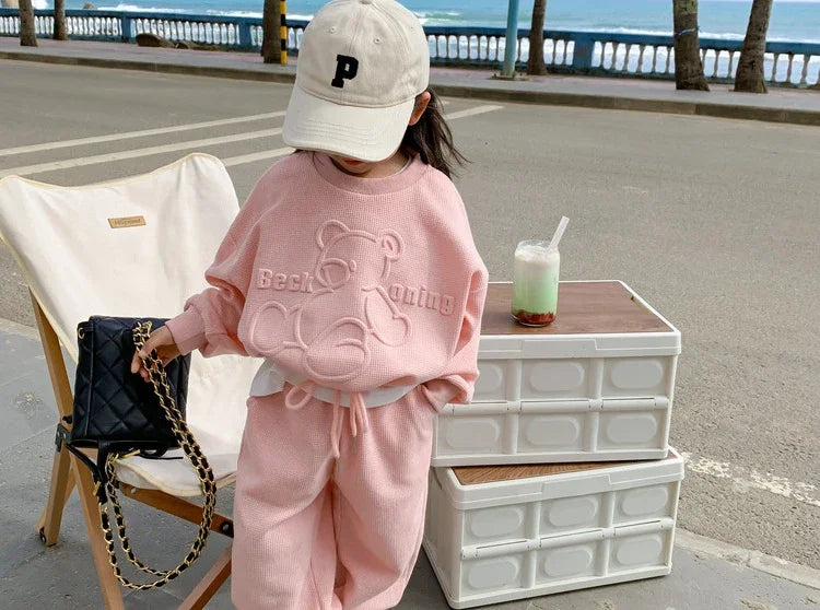 Children's Clothing Sets Letter Print Sweatshirt + Tank Top + Pants 3pcs Baby Girl Clothes for 2 To 7 Years Baby Girl Outfit Set