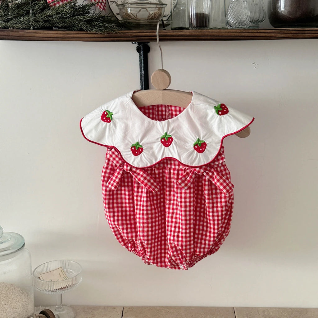 Summer Baby Girls Clothes  Short Sleeve Romper Baby Bodysuit Doll Collar Jumpsuit Outfit Suitable for babies aged 0-18 months