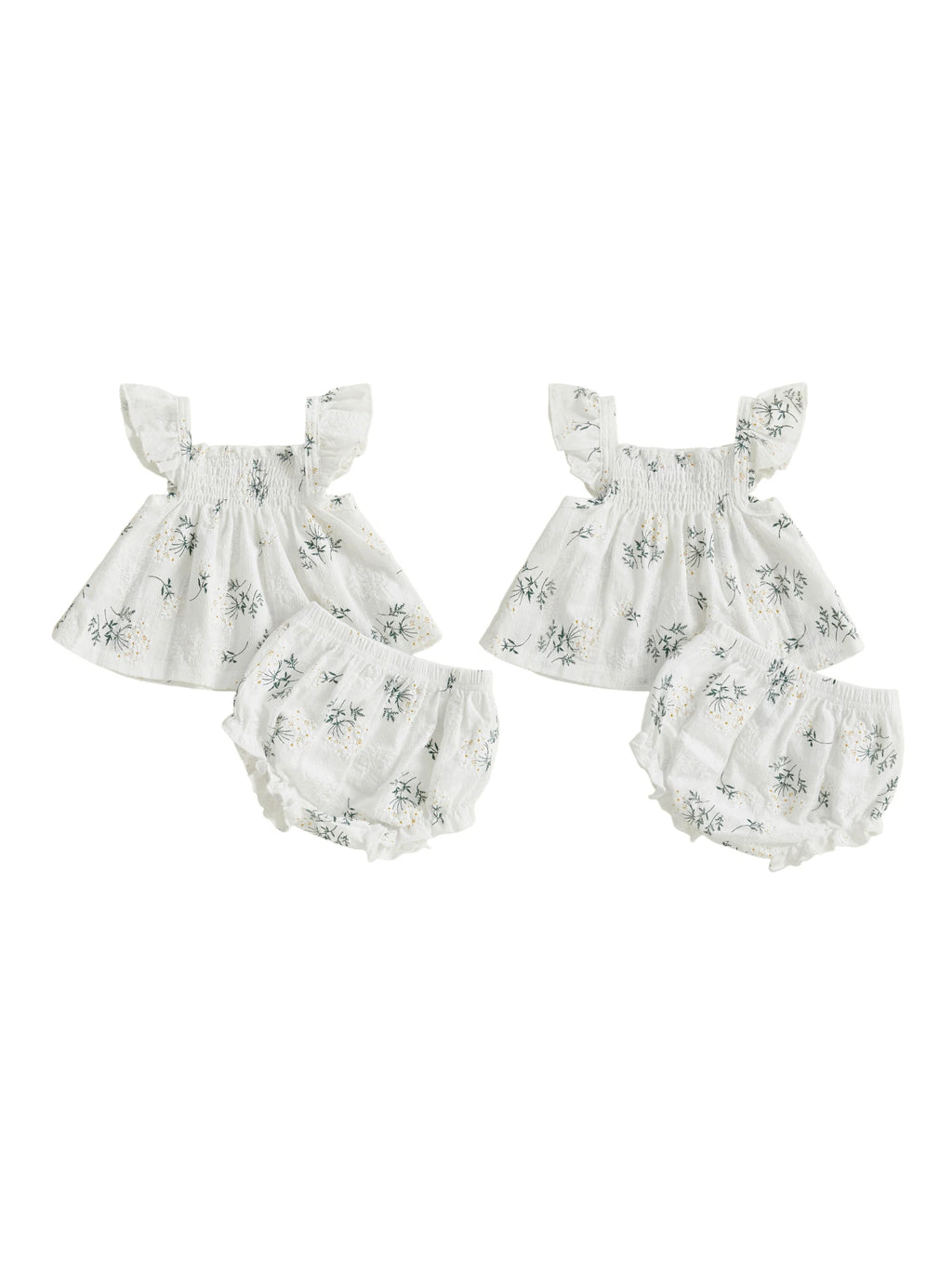Toddler Girl Floral Print Flutter Sleeve Top and Shorts Set for Summer Cute 2 Piece Outfit for Casual Wear