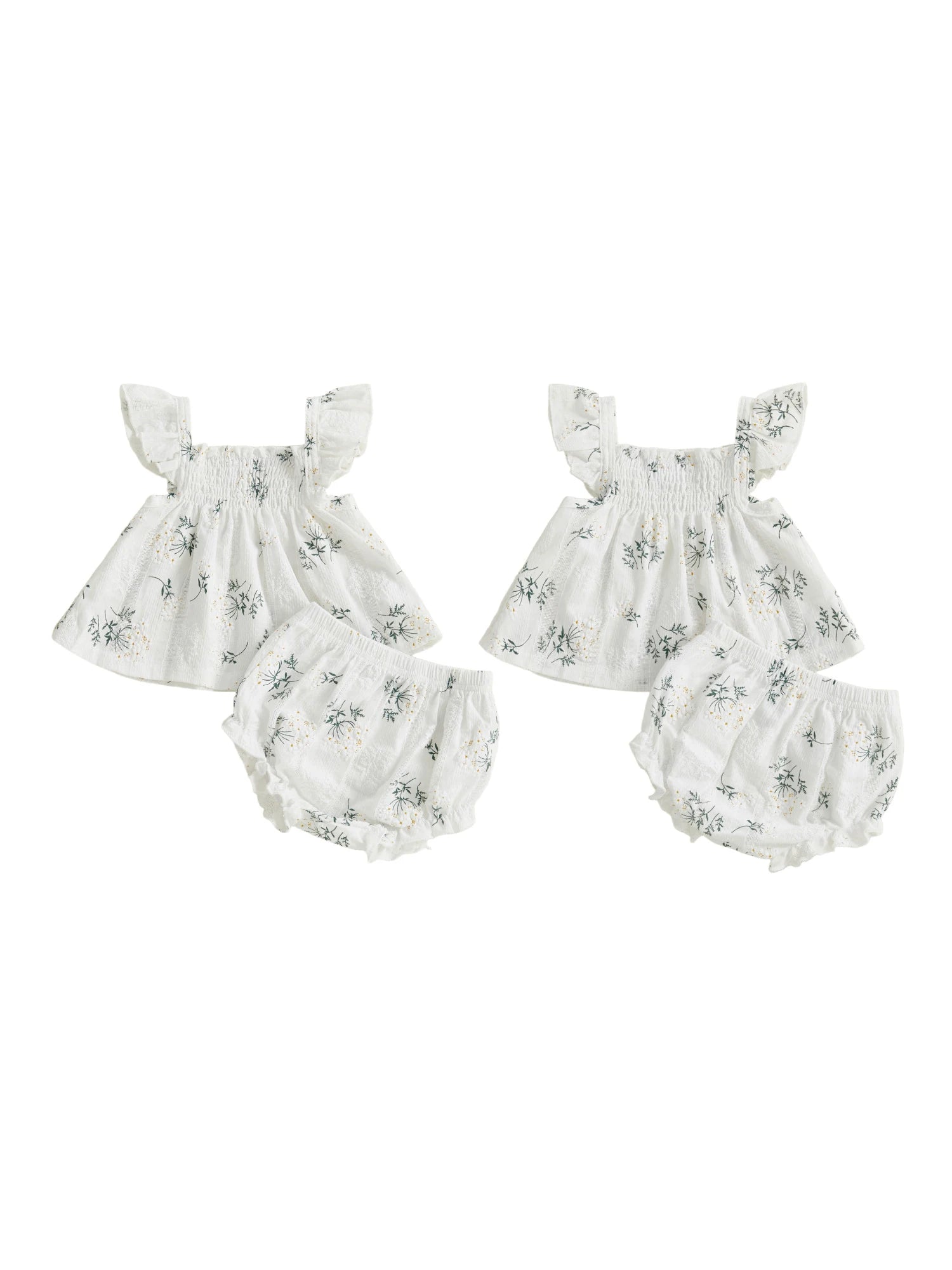Toddler Girl Floral Print Flutter Sleeve Top and Shorts Set for Summer Cute 2 Piece Outfit for Casual Wear