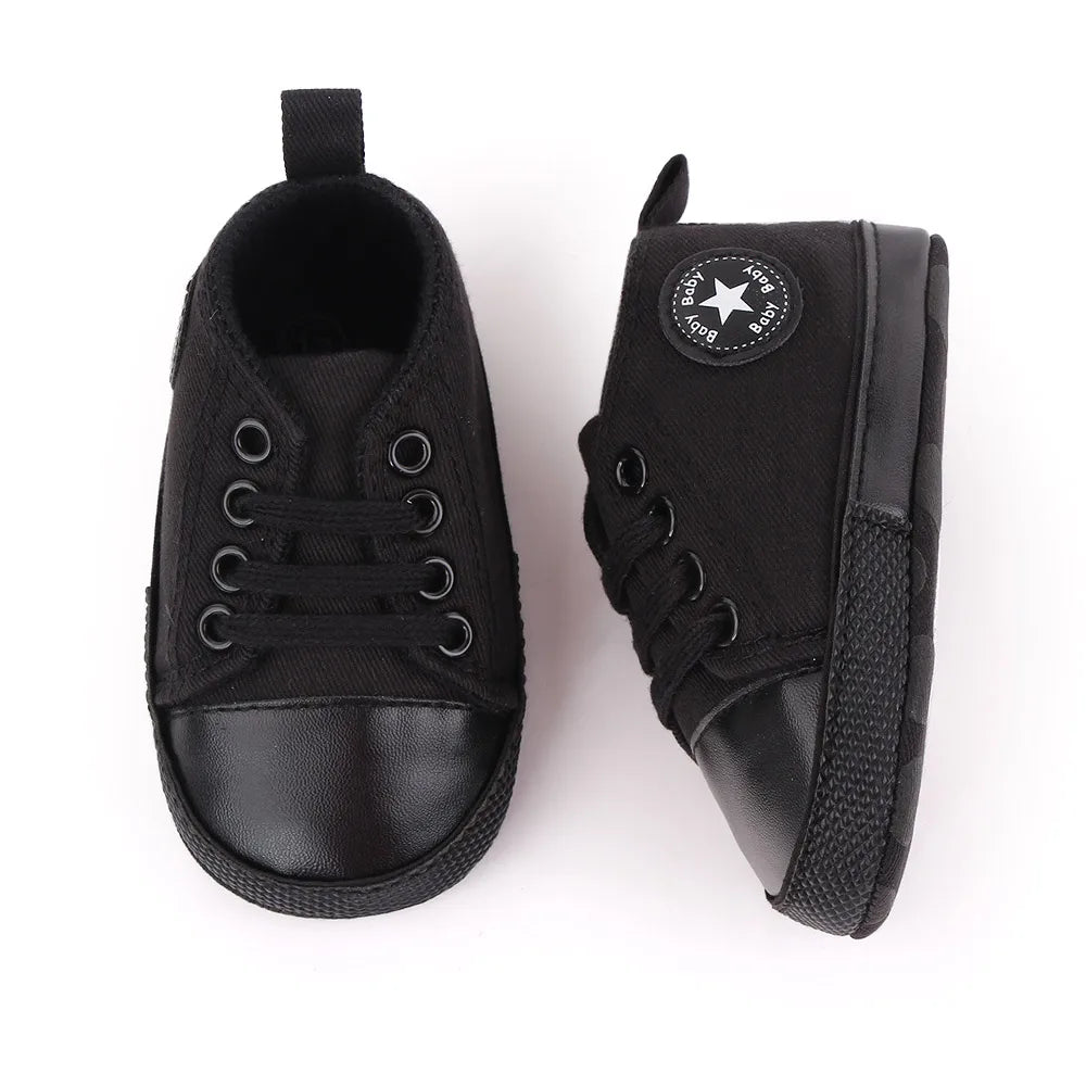 Spring New Baby Shoes Boy and Girl Classic Canvas Casual Sneakers Soft Sole Non-Slip Walking Newborn Toddler Shoes First Walkers