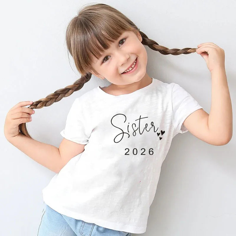 New Daddy Mommy Brother Sister Baby 2026 Family Matching Outfits Father Daughter Son Clothes Look T-shirt Dad and Me Baby Shirts