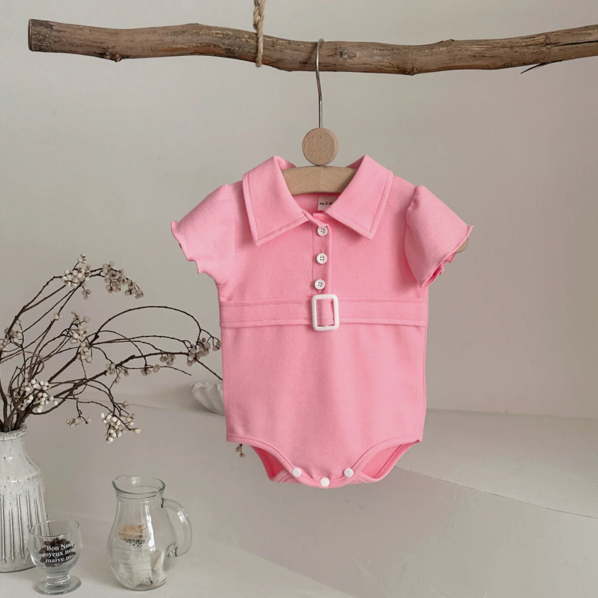 Babykleidung Baby Mädchen Body Sommer Kleidung Einfarbiger Strampler Weicher Freizeit-Overall für Neugeborene Kleidung