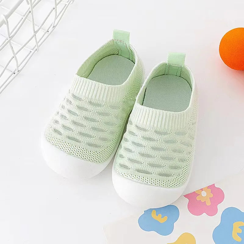 Baby Shoes Anti-slip Breathable Infant Crib Floor Socks with Rubber Sole for Children Girls Boys Mesh Shoes Soft Bottom Slippers