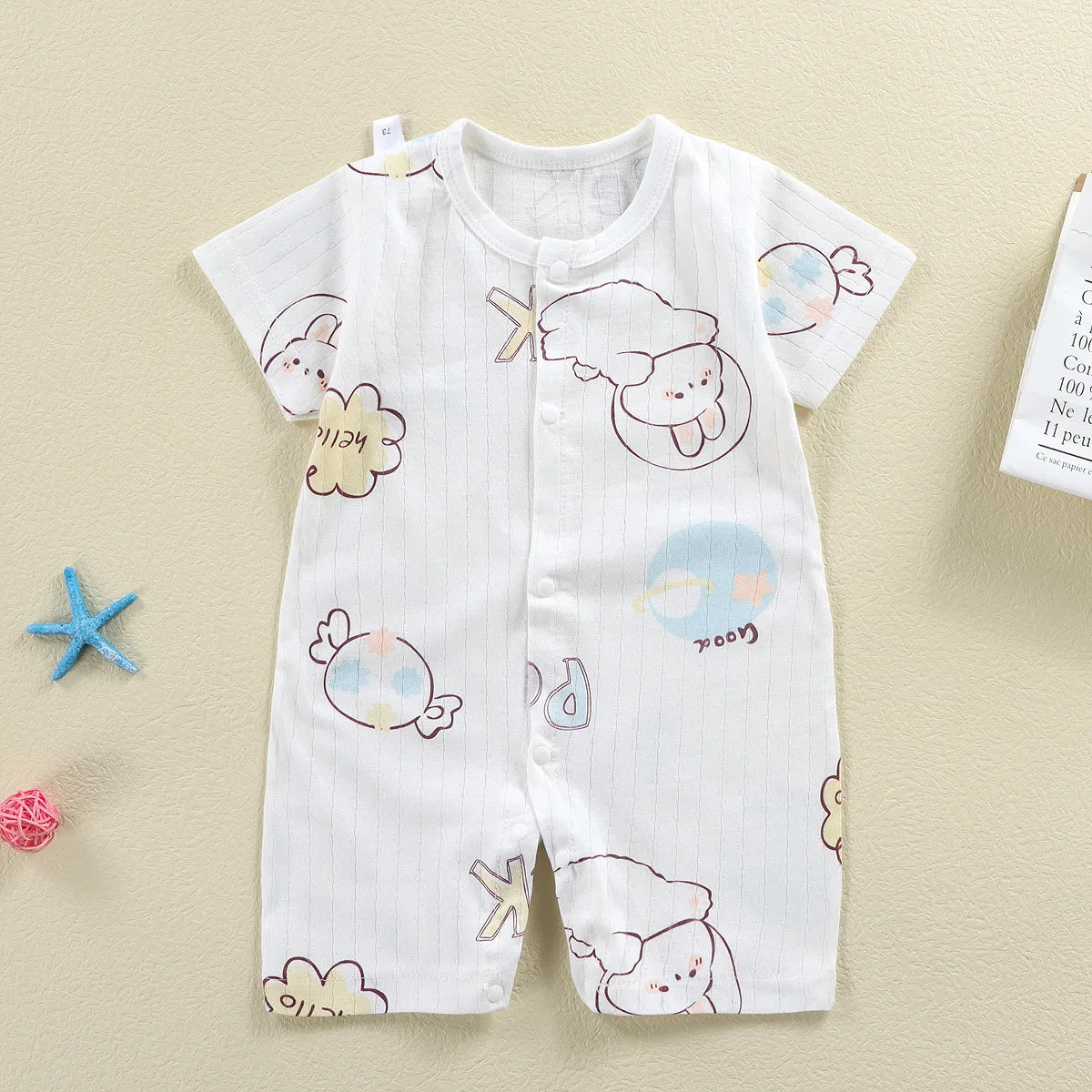 New Baby Newborn Clothes Baby Short-sleeved Jumpsuit 0-2 Years Old Boys Girls Romper Children Wrapping Clothes