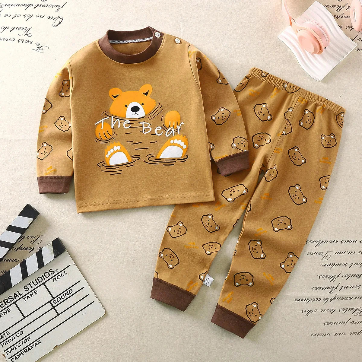 New 2024 Kids Boys Girls Pajama Sets Cartoon Long Sleeve T-Shirt Tops with Pants Toddler Baby Spring Autumn Sleeping Clothes