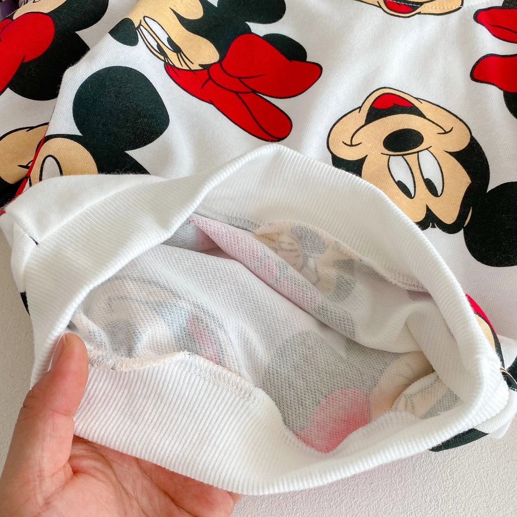 Minnie de Dibujos Animados Bebé Niña Lindo Traje de Manga Larga Holgado de Moda Chándales de Niños Ropa para Niños Pequeños Sudadera + Pantalones 2 piezas/conjunto
