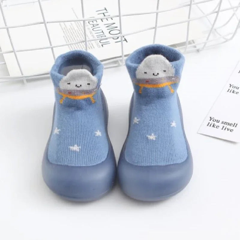 Zapatos de Bebé Calcetines Antideslizantes Dibujos Animados Zorro Zapatos Bebé Niñas Primeros Pasos Niño Suela Blanda Goma Exterior Zapatos de Piel Rosa para Niños Pequeños