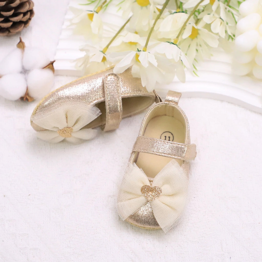 Baby Steps Schuhe Babys erste Lauflernschuhe Babyschuhe Atmungsaktiv Rutschfest Mädchen Modeschuhe Prinzessinnen Spitzenstil