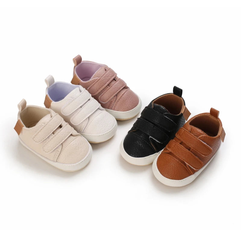 New Baby Shoes Retro Leather Boy Girl Shoes Multicolor Toddler Rubber Sole Anti-slip First Walkers Infant Newborn Moccasins