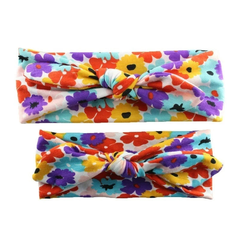 New Mother & Baby Bunny Ears Headbands 2PCS - Bow Hair Accessories Elastic Headband for Infants Toddlers Girls