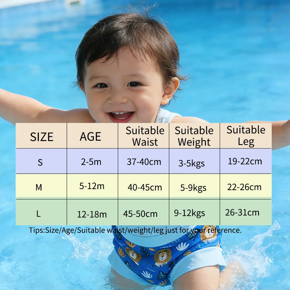 Eezkoala  Swimming Diaper Newborn Baby High Waist Swim Nappies Washable Baby Swimwear Cloth Diapers