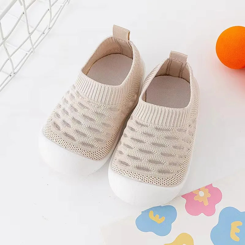 Baby Shoes Anti-slip Breathable Infant Crib Floor Socks with Rubber Sole for Children Girls Boys Mesh Shoes Soft Bottom Slippers