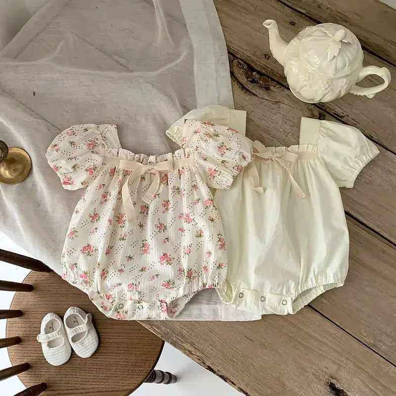Baby Kleidung Sommer Neugeborenen Kleidung Blumen Strampler TGie Jumpsuits Kurzarm Sonnenschutzanzüge 0-2 Jahre Baby Strampler