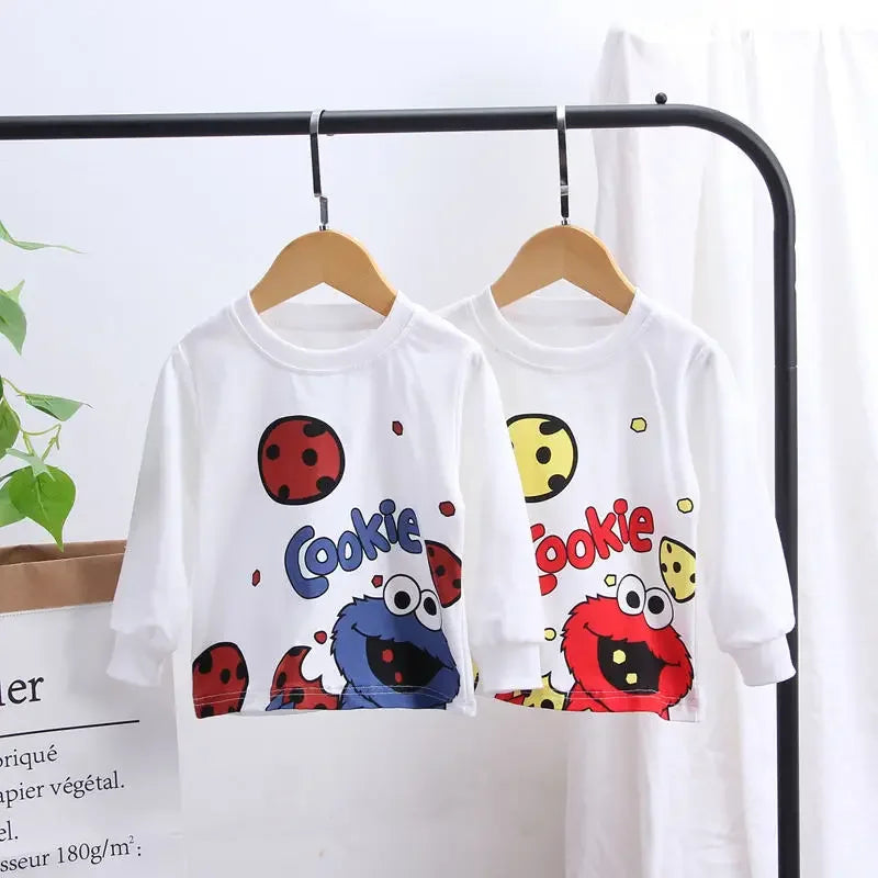 Conjuntos de ropa nuevos para niños, primavera otoño, chándales de dibujos animados para niños, trajes para niños, camiseta de manga larga + conjunto de pantalones de 0 a 5 años
