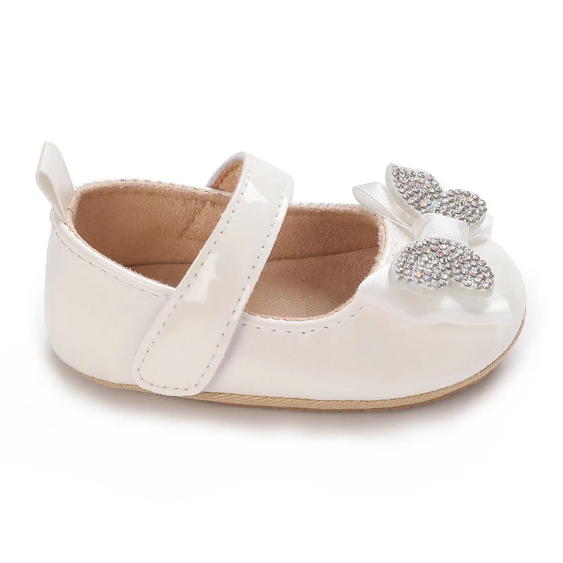 Spring and Autumn Fashion Baby Shoes 0-1 Year Old Girl Cute Bow Princess Shoes Soft Rubber Bottom Lightweight Walking Shoes