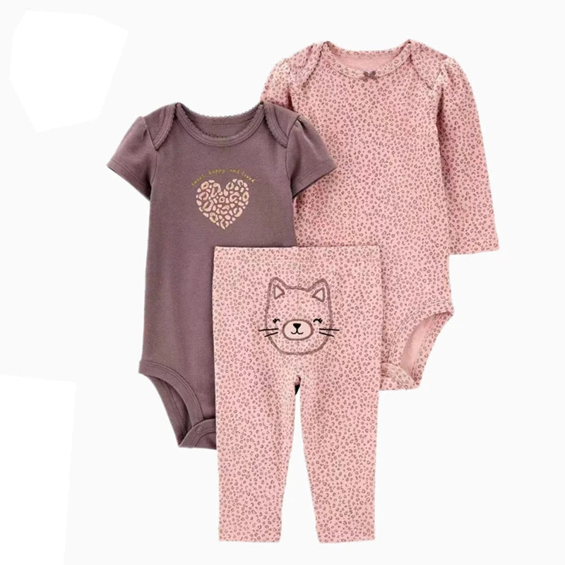 2025 Baby Mädchen Kleidung Herbst Frühling Neugeborenen Outfit Baumwoll-Body Oberteil und Hose Set Kinder Kleinkind Kleidung 6-24M